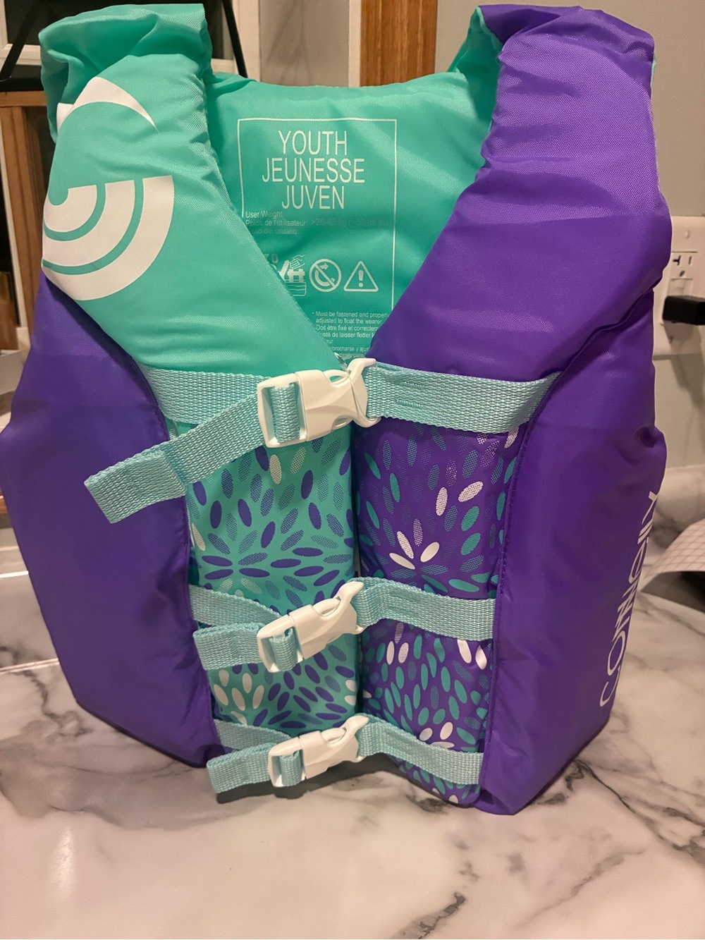 NEW Connelly Youth Purple & Teal Kids Life Jacket